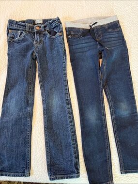 Two pair Girls' Blue Jeans